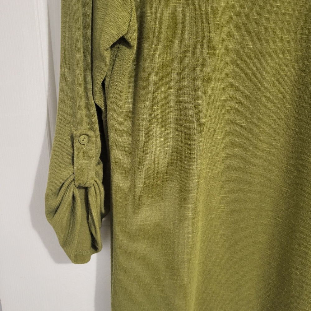 Bobeau Olive Open Front Cardigan - Picture 3 of 5